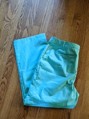 Brook Brother Green Cotton Stretch Pants Size 14 NWT